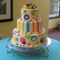 Fun Colors This is a display cake that I made for an open house event.