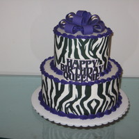 Zebra Print 6" and 9" tiers with zebra print edible image around the sides.