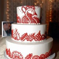 Peacock Henna Pattern The piping was designed to match the Henna pattern the bride had chosen for her wedding.