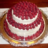 Raspberry Cake I made this for our neighbor's anniversary. They didn't ask for it... I just brought it to the gathering and they loved it. WASC...