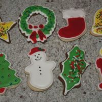 Holiday Cookies Shaped cookies decorated with royal/color flow icing