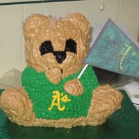 Oakland A's 3-D Teddy I made this cake for a friedn who works in Diamond level as a Server for one of his regular customers.