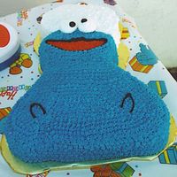 Cookie Monster This is one of the 4 cakes I did for my Godson Noah's 1st birthday.