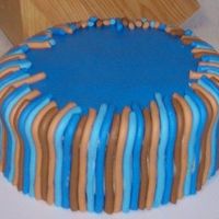 Stripes carrot cake with orange cream cheese icing---YUMMY! i used the playdoh extruder for the stripes. next time i would cover the whole cake in...