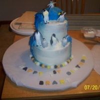 Brant yellow/choco marbled with bc icing. the penguines are toys. the letters made using playdough letter presses. Thanks doug for your help!!