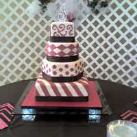 Pink And Brown Wedding Cake 