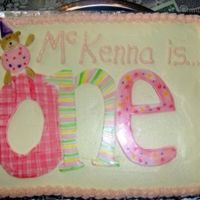 Mckenna's 1St B-Day Handpainted mmf to match invitations and thank you cards