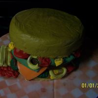 July Bbq hamburger and fry cake