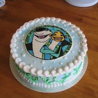 Shark Tale This was my first frozen buttercream transfer. Alot easier than I thought it would be!