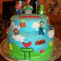 Super Mario Bros. Cake I made this for my sons 9th birthday.