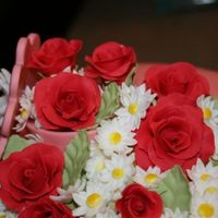 Daisies And Roses This is a close up shot of the flowers from my Wilton FGP Course final. The daisies are gumpaste and the roses are fondant. The trinket box...