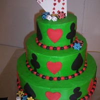 Poker Wedding Cake This couple was wed in vegas then had the reception in PA. All poker chips, dice and cards are made from gum paste.