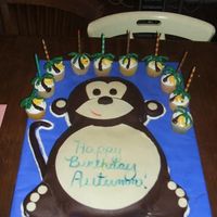 Monkey Cake Monkey cake for my Daughters 10th birthday. Chocolate cake and Banana cupcakes. Covered in Buttercream and Modeling chocolate. Based from...