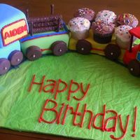 Choo Choo Train this cake was so much fun to make! we did mostly fondant/buttercream but did have some other accents in there like chocolate dipped Oreos...