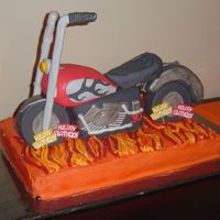 Harley Davidson Motorcycle Cake this one was a doozy...it turned out though. PHEW!