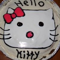 Cake For A Friend She Is In Love With Hello Kitty this is done with buttercream glaze