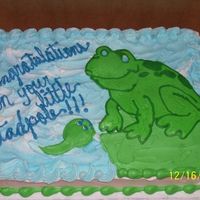 "tadpole" Baby shower cake done for close friend...she's having a boy. So we wanted the frog theme. First attempt at BCT