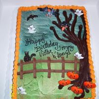 October Birthdays Airbrushed - boy am I loving my airbrush. The halloween pieces are plastic, but they loved it anyway.