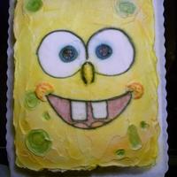 Sponge Bob Square Pants Birthday cake for my nephew. Airbrushed with a little bit of dimension added at nose and cheek bones. Fun and quick to do.