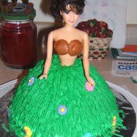 Hula Girl this cake was made for my friend's bridal shower, it was a hawain theme party. The skirt was made with the grass tip using buttercream...