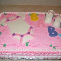 Baby Idea came from other on cc, thanks..The booties were from a template on here, made of fondant. the onesie is also fondant and was...