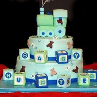 Baby Boy Cake Buttercram , fondant accents.
