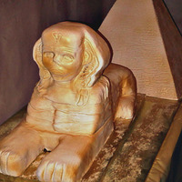The Great Sphinx And Pyramid Of Giza For an Egyptian themed birthday party. Edible and non-edible . Sphinx 22x19, Pyramid 21x20. Client turned the party room into the inside of...