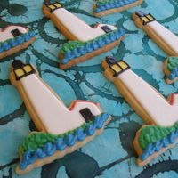 Lighthouses Wedding favors for a Maryland wedding. I made a special one for the bride and groom with a little heart in the light area :)