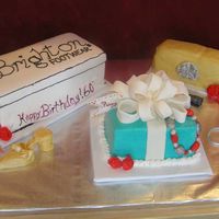 Brighton 60Th Brithday Cake This is a cake for my best friend's mother in law for her 60th birthday. The shoe box and gift are buttercream with fondant accents...