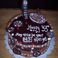 Roulette Wheel Made this for our friend, who turned 33 which is his favorite roulette number. Chocolate cake. All of the roulette wheels and board were...