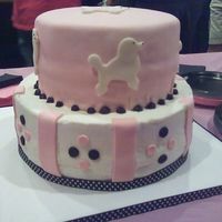 Polk A Dot And Poodle Baby Shower Cake Made this cake for my own baby shower. Made it to match the baby's bedroom. Thanks for looking!