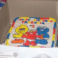 Sesame Street Kids 1St Birthday Yellow cake with buttercream icing. I did this for my neices 1st birthday