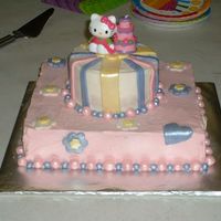 Hello Kitty September 2007 - Bottom tier is chocolate butter cake with cookies 'n' cream filling. Top is white sour cream cake with...