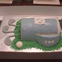 Unc Golf Bag Fondant covered cake. Golf balls, tees, clubs made from fondant.