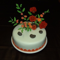 Red Roses A gift for colleagues. Standing up layers of chocolate cake and choco mousse. Did not have enough cake for the middle area so I filled it...