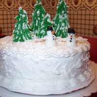 Grandkids Christmas Cake I just completed Wilton Course l in December and decided to make a cake for my grandkids at Christmas. Here are the results.