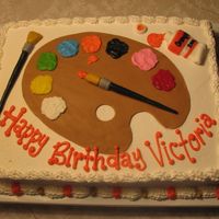 Art Palette I used MMF to make the paint palette, brushes, and paint tube. The cake is vanilla with buttercream icing.