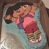 Kaci's 3Rd Birthday Cake - Decorated By Jordyn My 5yr old neice wanted to "help" decorate her sister's cake. As you can see, she did the whole thing (minus the lines to...