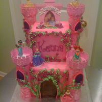 Disney Princess Castle Started with the Disney Princess Castle cake kit, and went from there! I was told that the little princess figurines were the birthday girl...