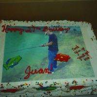 My Brother Fishing i found plastic fish and tackle box it turned out cute