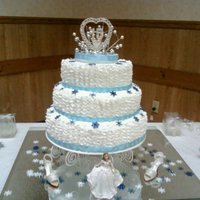 Winter Wonderland Made this cake for my niece Sweet 15.... Winter Wonderland theme (beautiful) Yellow moist cake, almond flavor with buttercream frosting!