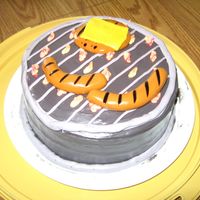 Grill Cake I made this cake for my dads Birthday. I had a blast making the hamburgers and hot dogs out of fondant.