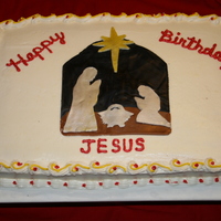 Happy Birthday Jesus I was asked to make a Happy Birthday Jesus cake from a co-worker for her church's Christmas program. Her only request was it was a...