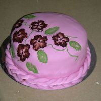 Pink Brush Embroidery This is my first cake covered in fondant, and with brush embroidery. I am very happy with how the fondant came out, but I think I still...