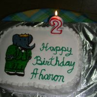 Babar Sheet Cake Babar on 9x13 cake for my sons party in preschool... used pin prick method to transfer drawing onto cake and was very happy with it. Still...