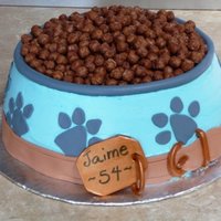 Dog Food Yummm!!! All fondant with chocolate cereal on top.