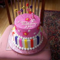 1St Birthday Cake Made this for a friend of a friend. She wanted something really cute, but pretty. Iced in buttercream with fondant accents. Yellow &...