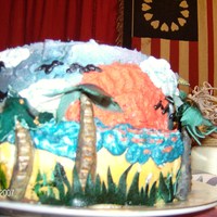 Mother In Law She's loves the beach..modelling choc.palm tree's gumpaste leaves..and buttercream.