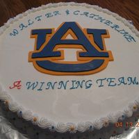Auburn Wedding Shower Cake WASC cake with Almond buttercream. Cake for a colleague who was getting married. He is a big Auburn fan, but I am a bigger Alabama fan--...