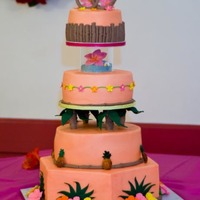 60Th Birthday Luau This is a cake that I made for my mom's 60th birthday party. All buttercream with fondant accents.